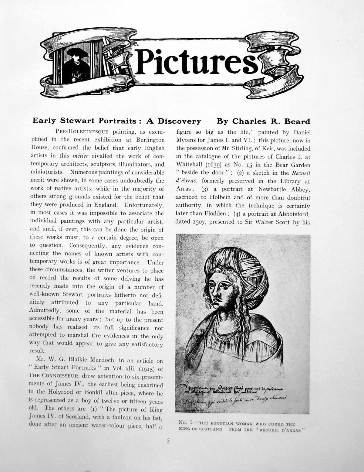 Old Vintage Print Early Stewart Portraits A Discovery James IvPages 192
