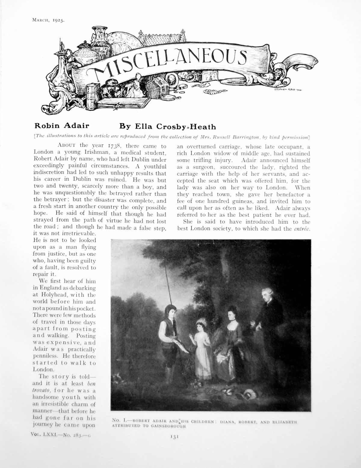Antique Print Robin Adair His Children Attributed GainsoroughPages 1925