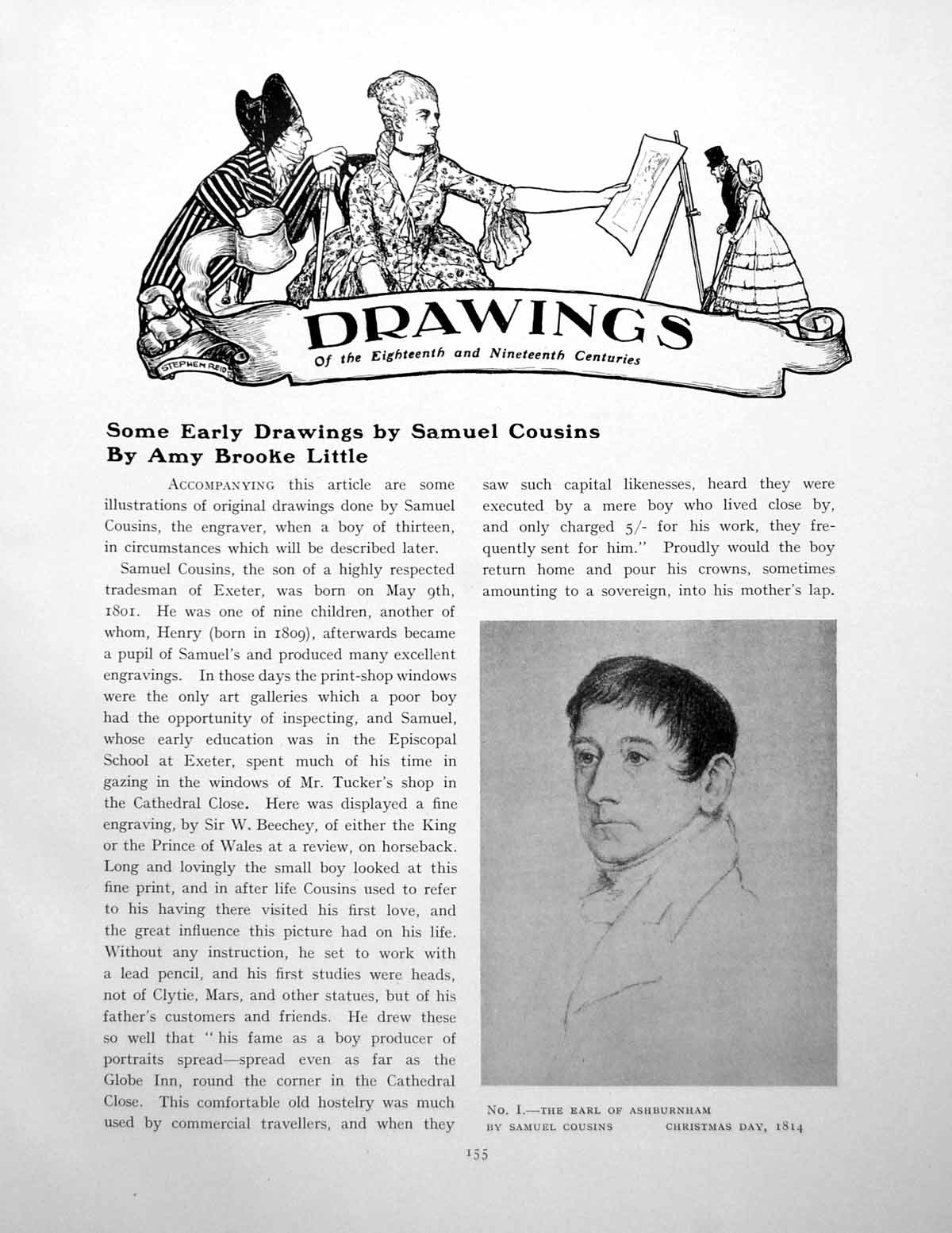 Antique Old Print Some Early Drawings By Samuel Cousins BuilderPages 1925
