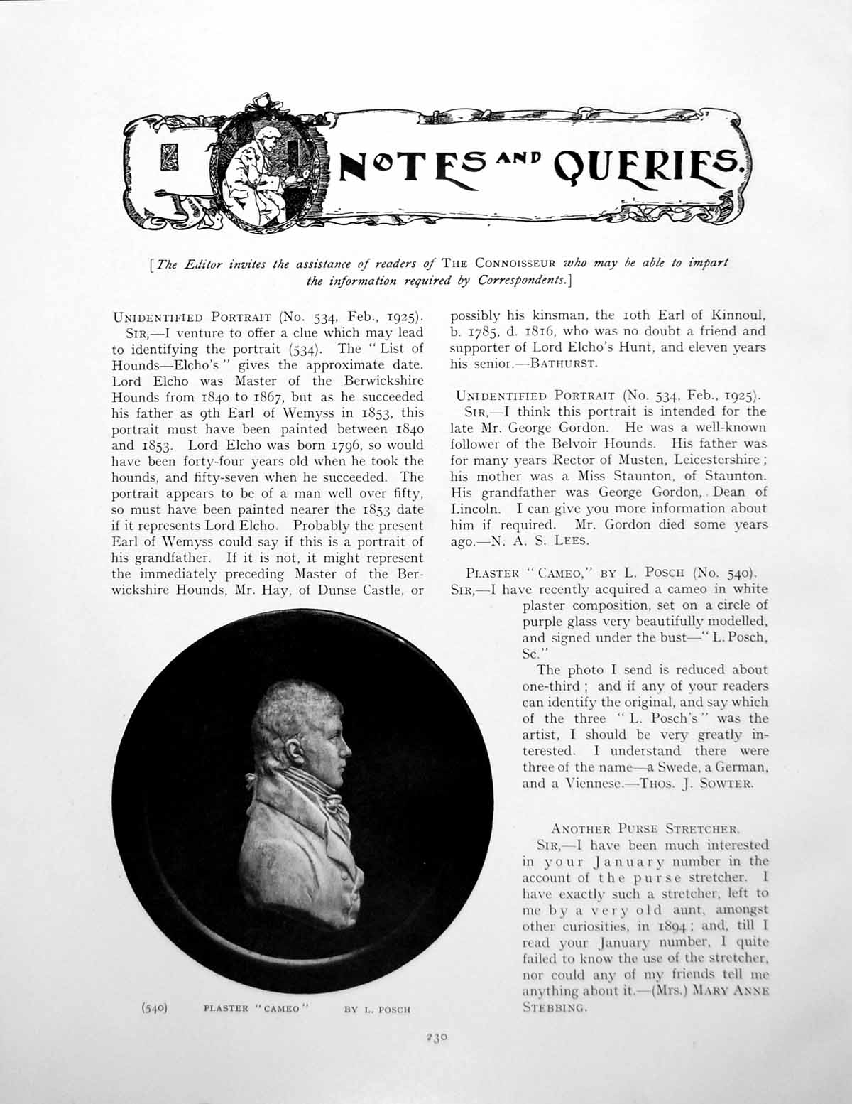 Antique Old Print Notes Queries Plaster Cameo Boxes S SebastianPages 1925