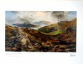 Original Old Vintage Print Landscape In North Britain By Henry Bright 1925 20th