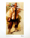 Antique Old Print Study From Life Man In Furs By John Frederick Lewis 1925 20th