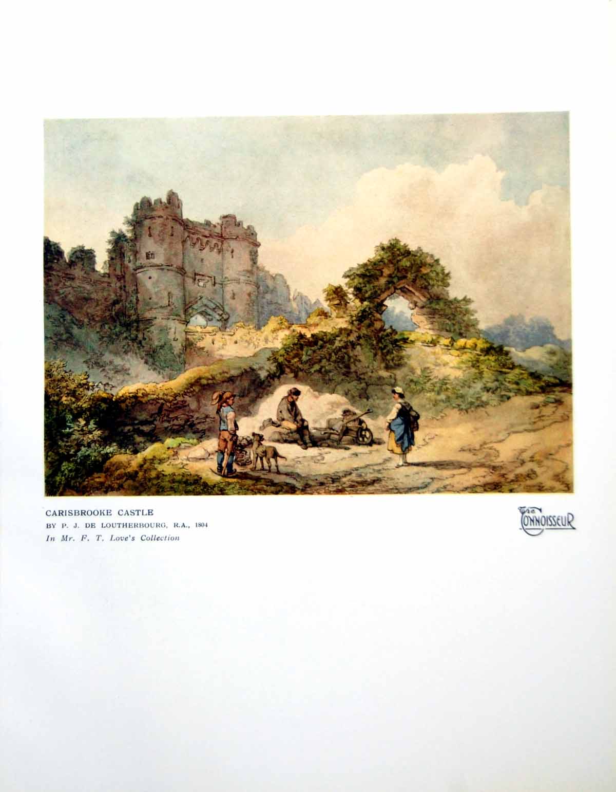 Original Old Vintage Print Carisbrooke Castle By Pj De Loutherbourg Ra 1925