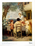 Old Print The Cottage Door G Keating After F Wheatley Family Eating 1925 20th