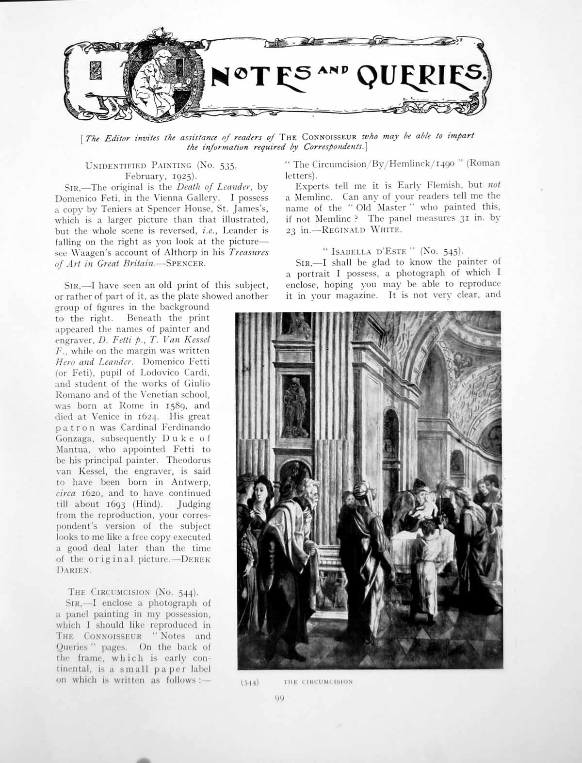 Antique Old Print Notes Queries The Circumcision Isabella D'EstePage 1925