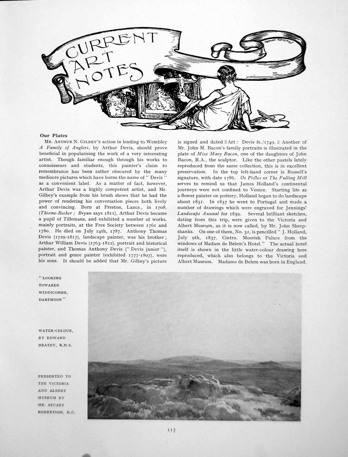 Old Print Art Notes Dartmoor Kneller Chinese Carved LacquerPages 1925