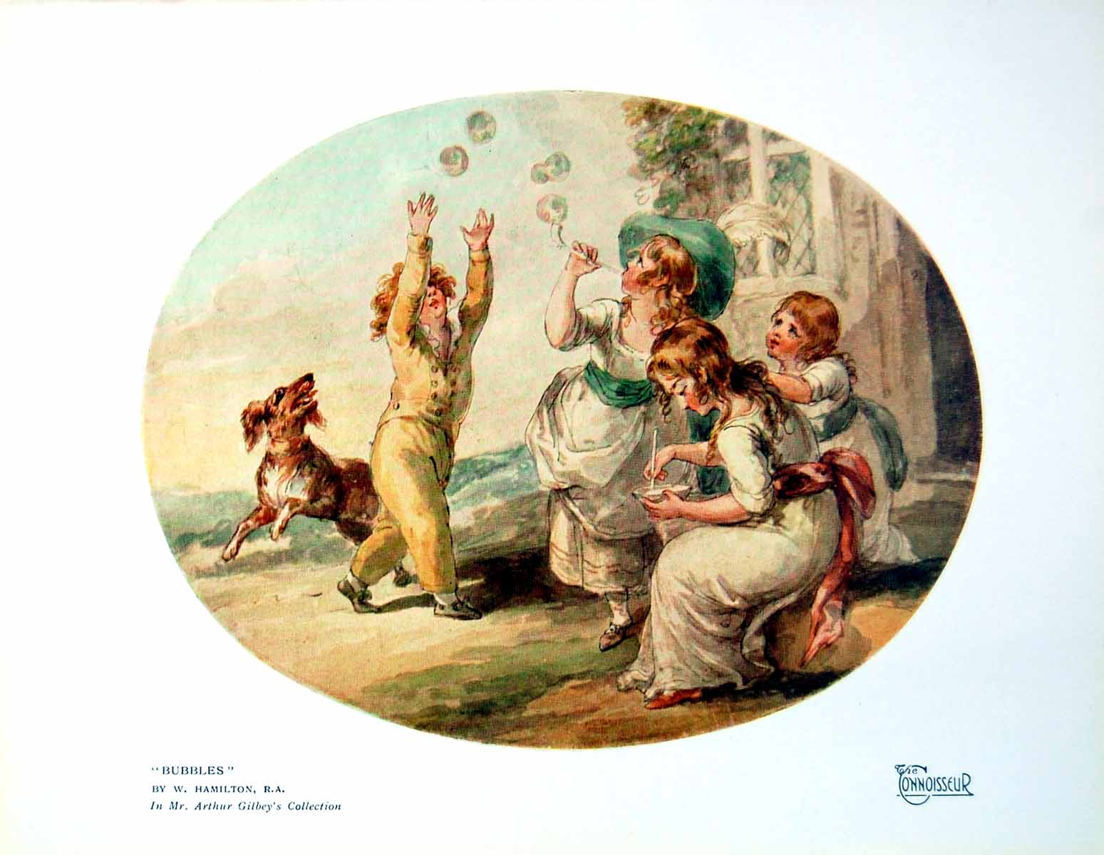 Antique Old Print Bubbles By W Hamilton Ra Children Blowing And Catching 1925