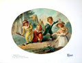 Old Print Trap Ball By William Hamilton Girls Boys Playing Outdoors 1925 20th
