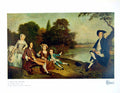Antique Old Print A Family Anglers By Arthur Devis An Gilbeys Collection 1925