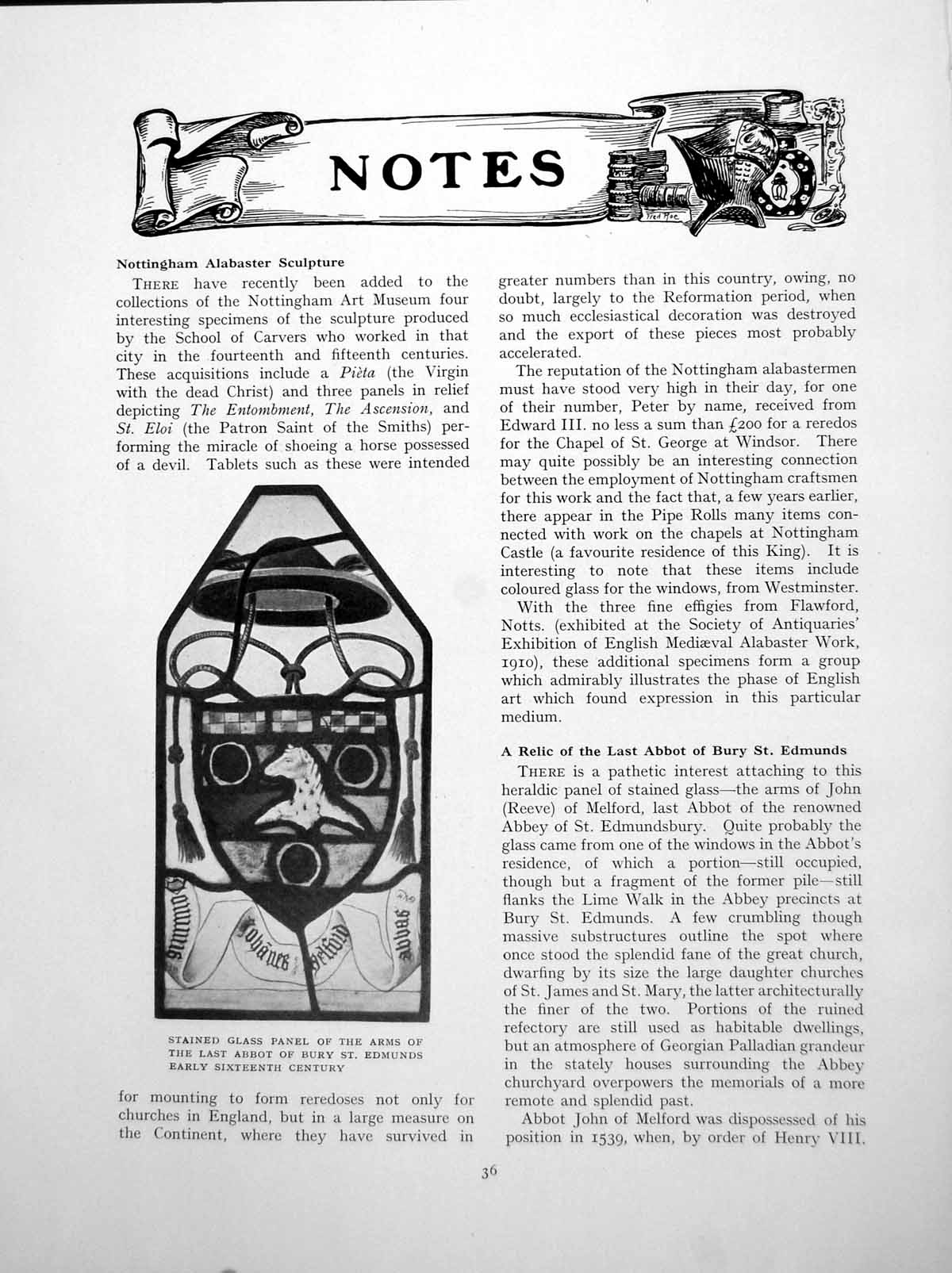 Antique Print Notes Stained Glass Panel Carved Alabaster PanelsPages 1925