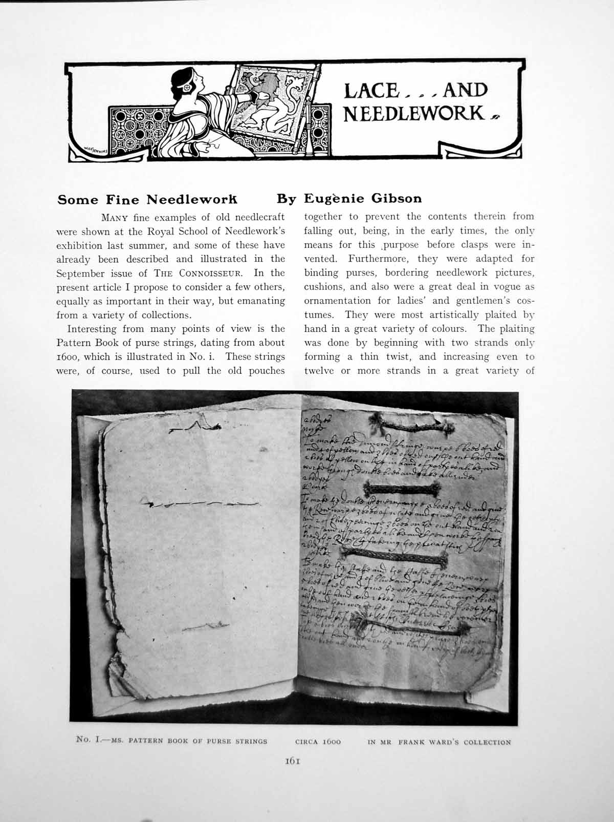 Antique Print Some Fine Needlework Pattern Book Purse StringsPages 1925
