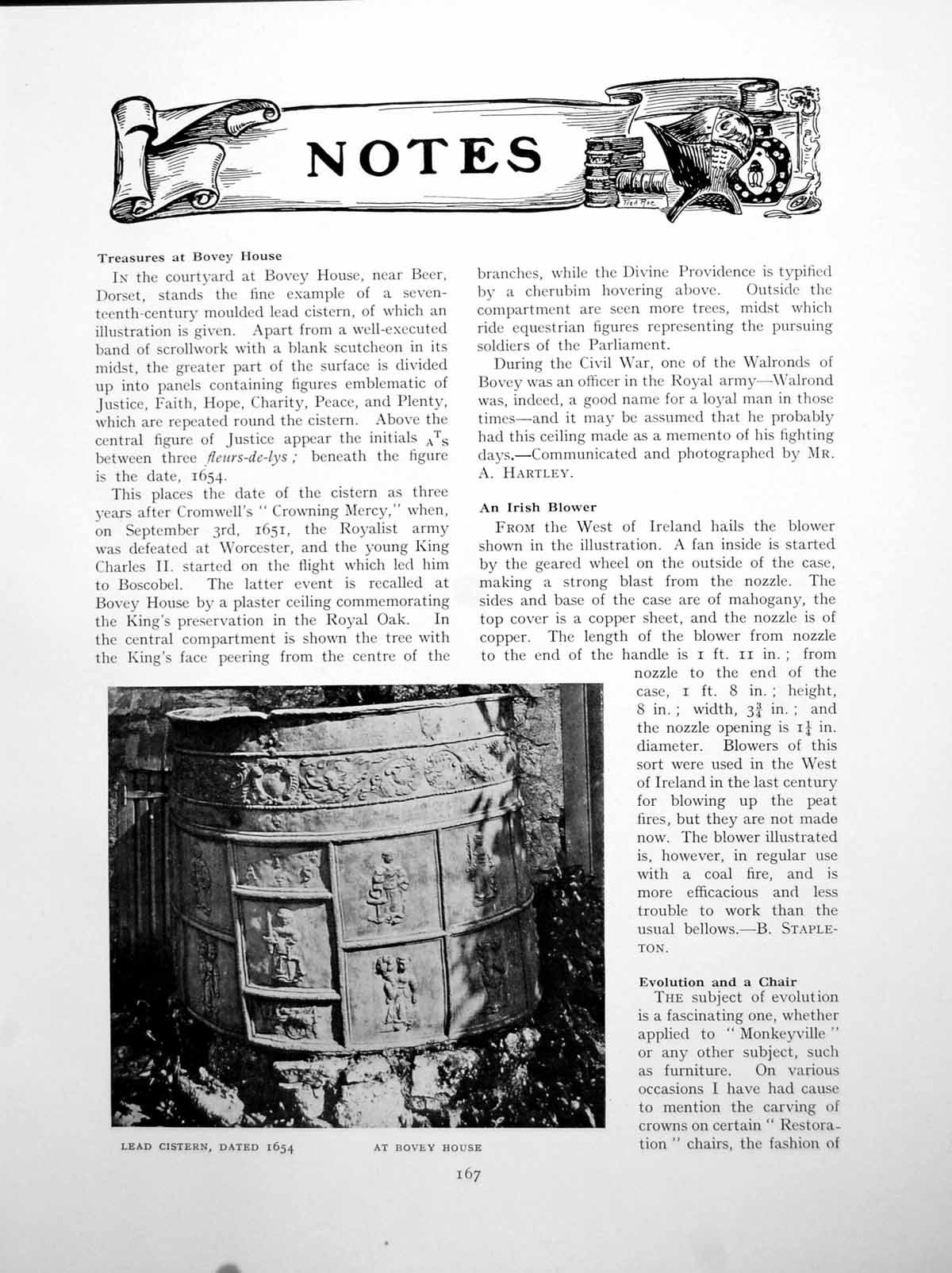 Antique Print Notes Lead Cistern Mechanical Blower Chair HeadPages 1925