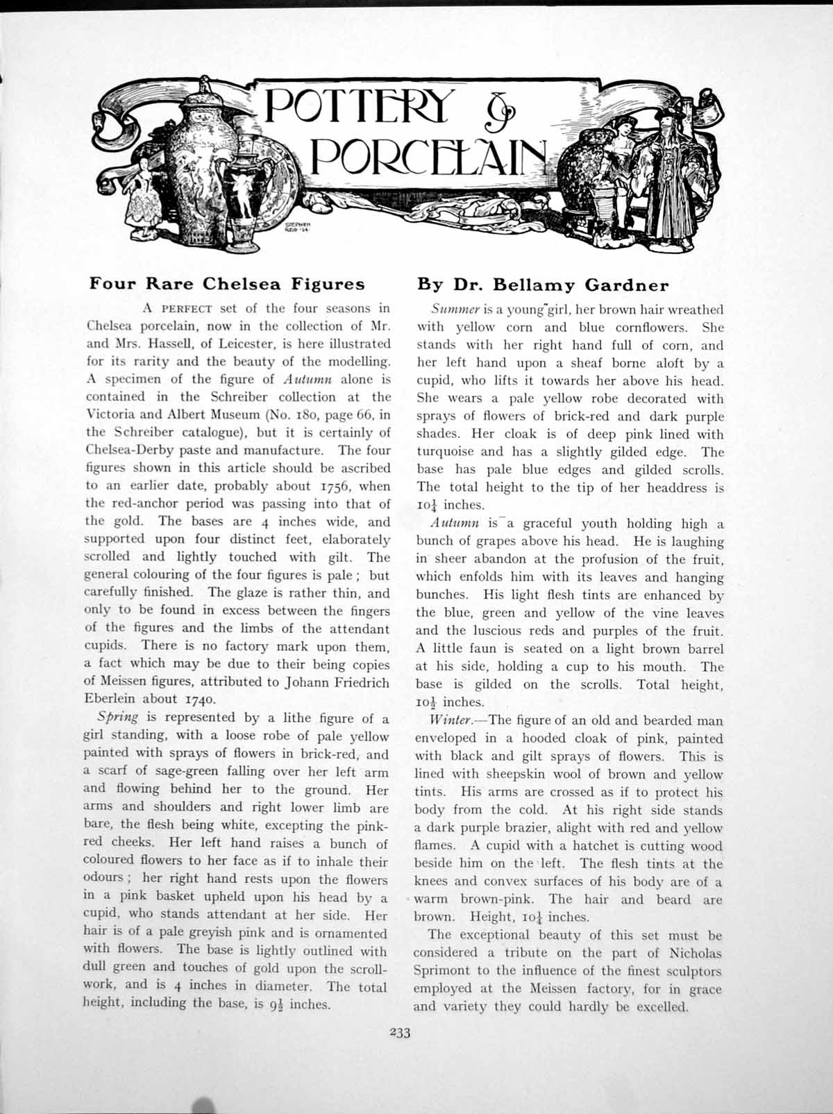 Antique Old Print Pottery And Porcelain Four Rare Chelsea FiguresPage 1925