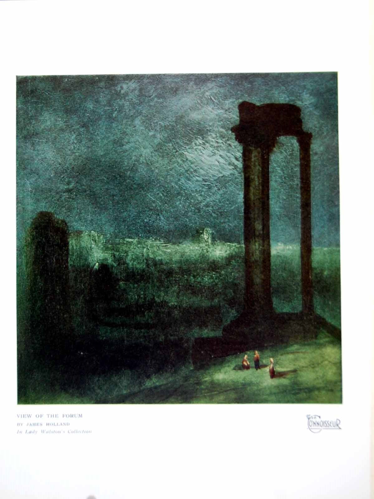 Antique Old Print View The Forum By James Holland In Lady Walston'S Coll 1925