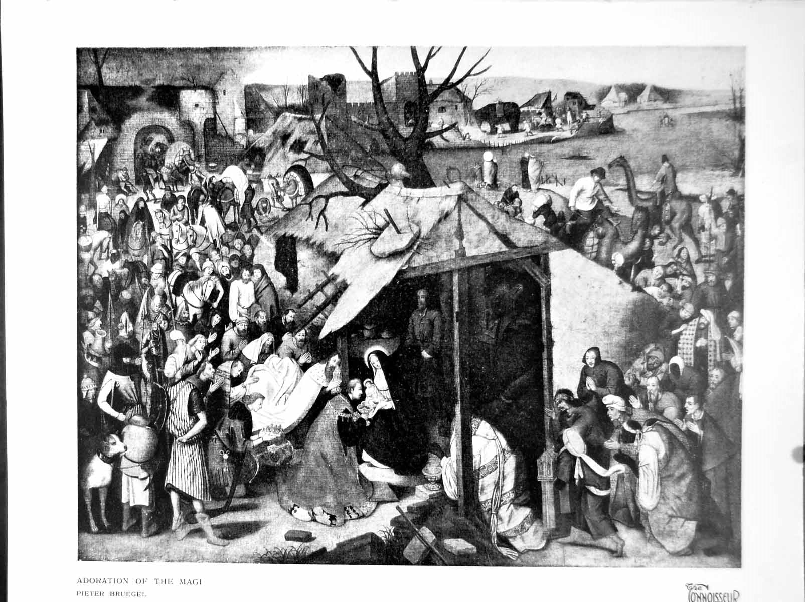 Antique Old Print Adoration Magi By Pieter Bruegel Pennsylvania Museum 1925