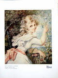Old Print Girl Gathering Flowers Richard Westhall Mr Ft Love'S Coll 1925 20th