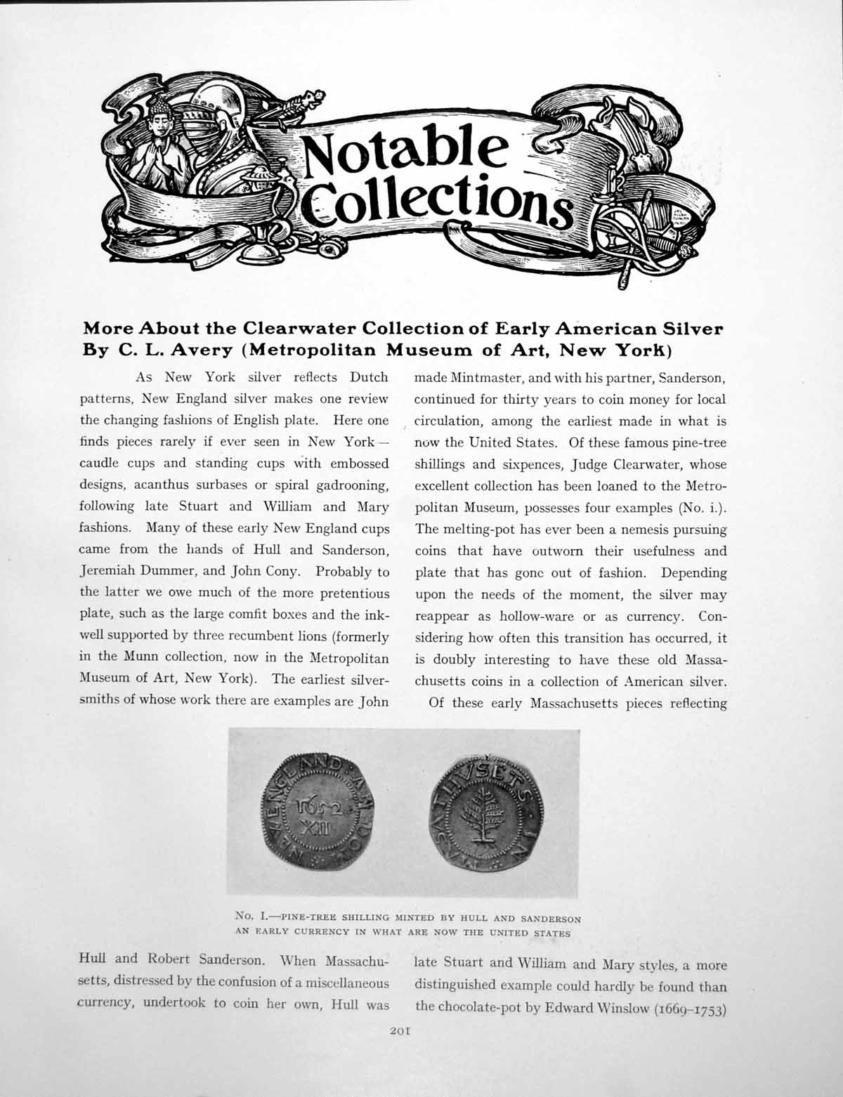 Antique Print More Clearwater Collection Early American SilverPages 1926