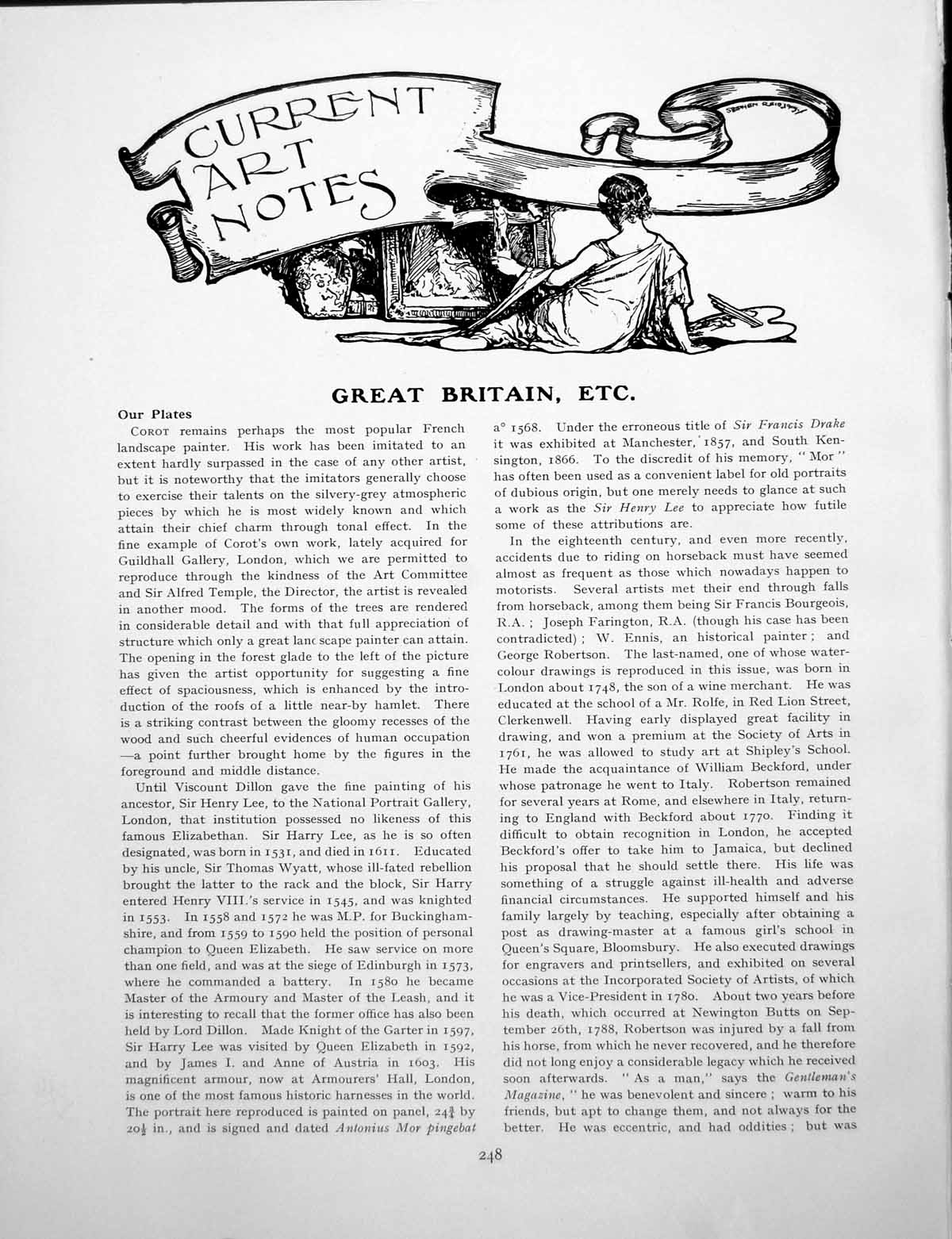 Old Print Art Notes Writing Table Italy Women Artists PlatesPages 1926