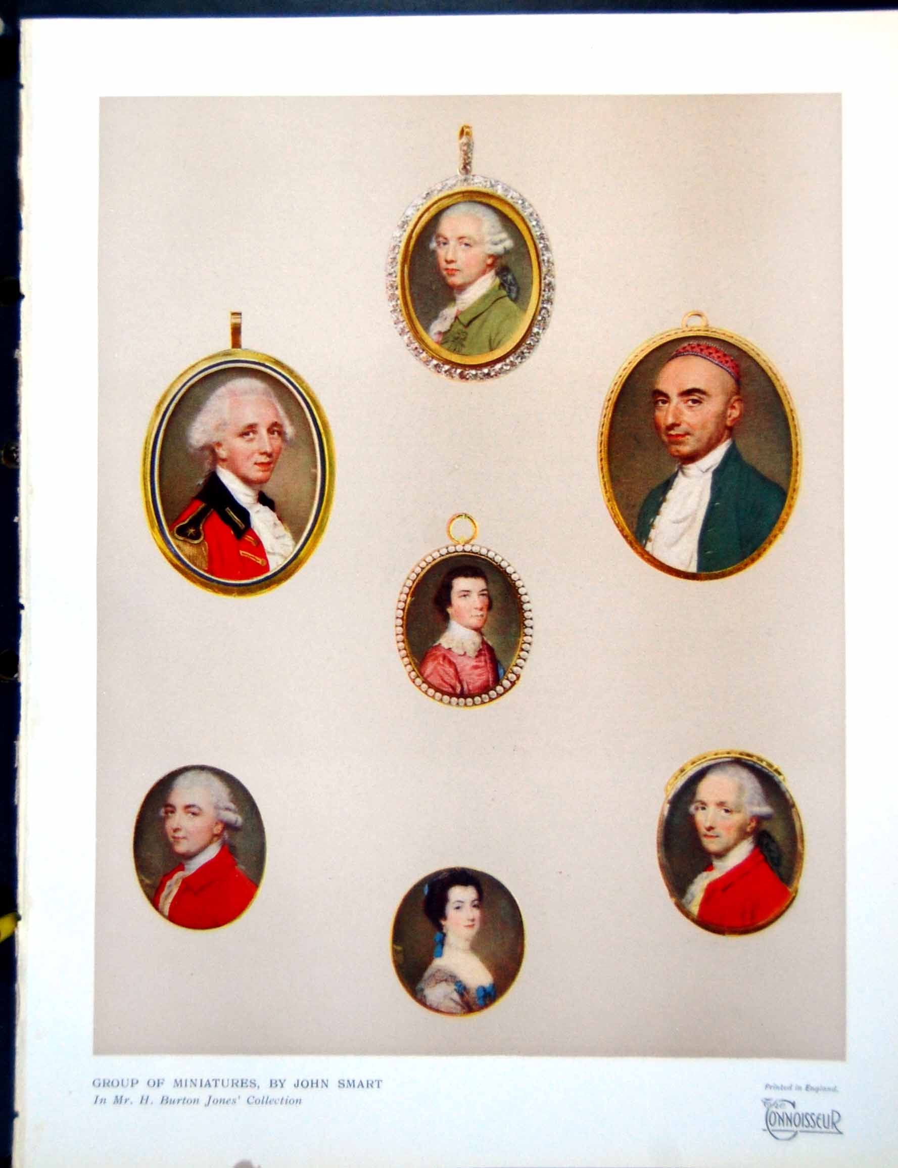 Old Vintage Print Group Miniatures By John Smart Hb Jones Collection 1926 20th
