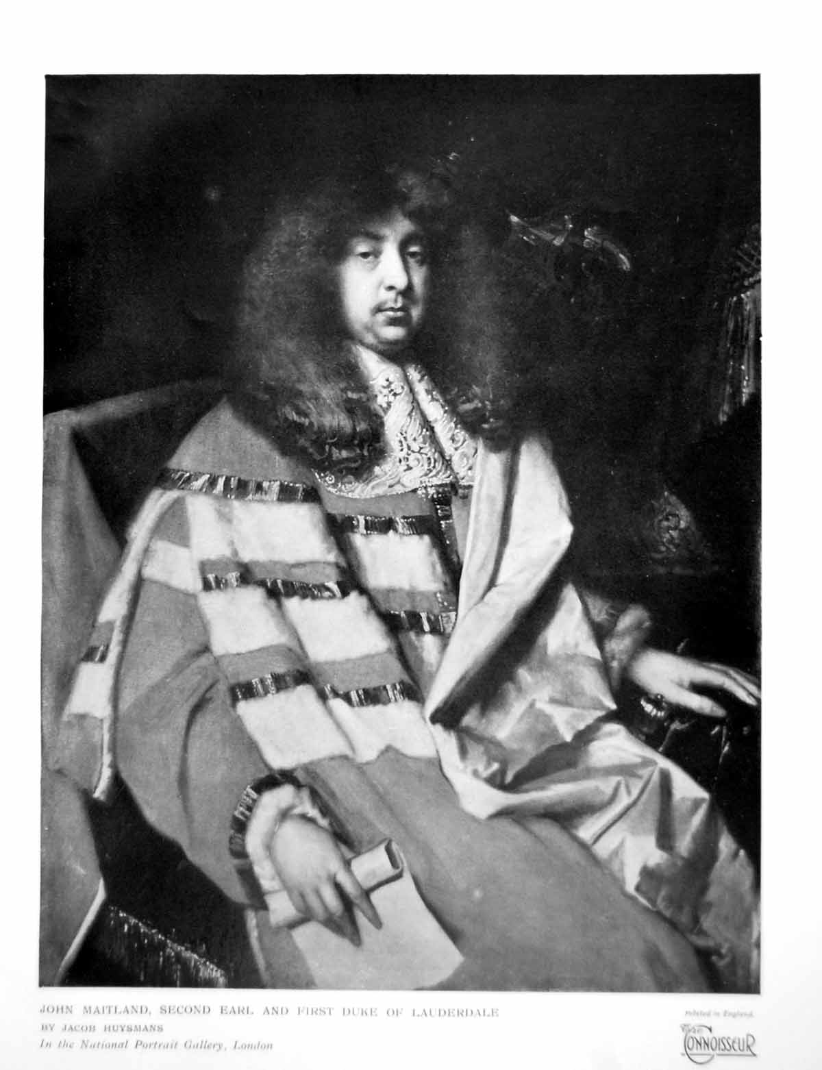 Antique Old Print John Maitland 2Nd Earl 1St Duke Lauderdale J Huysmans 1926
