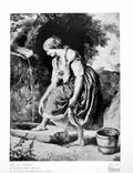 Antique Print Girl At A Conduit Charles Brocky Washing Feet V&A Museum 1926