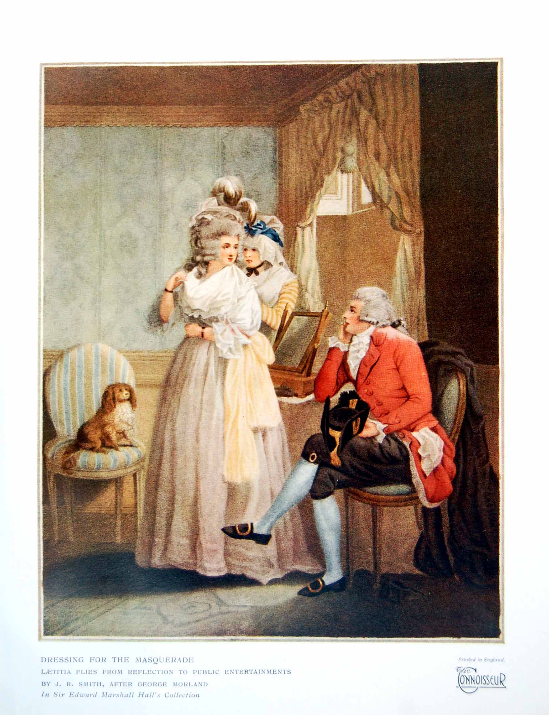 Antique Old Print Dressing Masquerade Laetitia Reflection Entertainment 1926