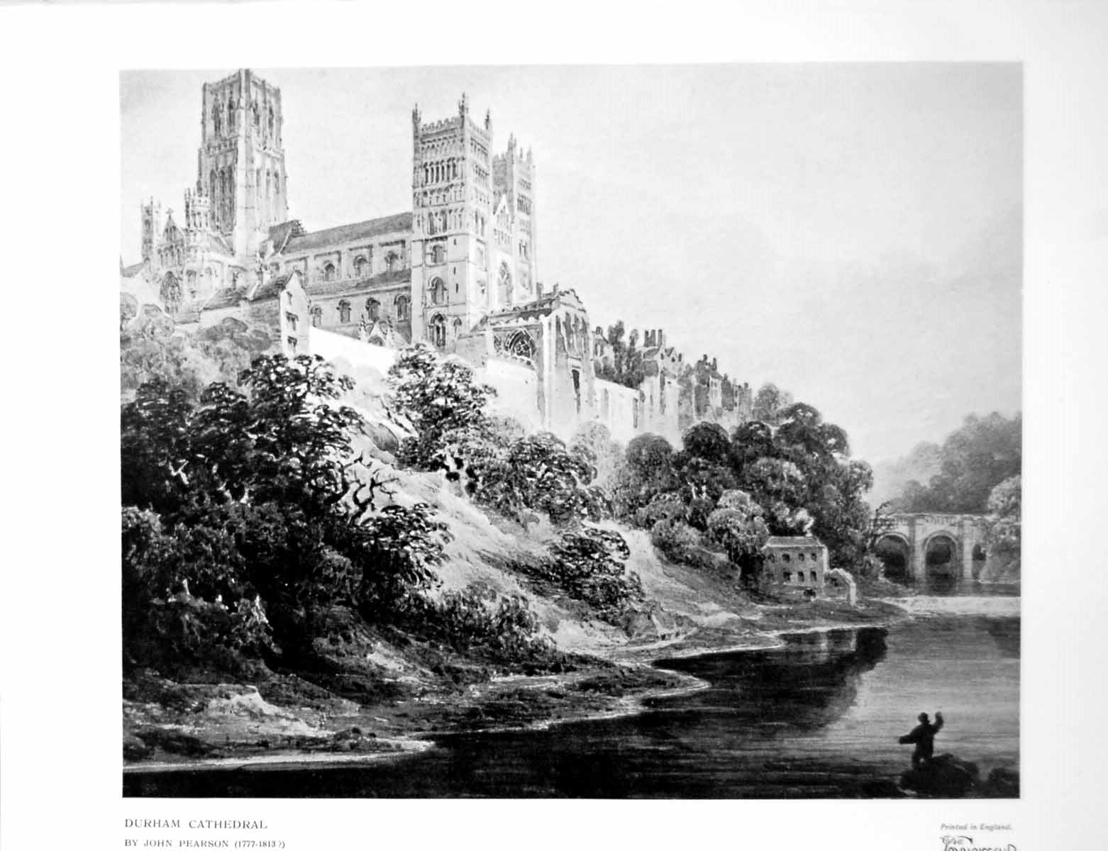 Antique Old Print Durham Cathedral By John Pearson In Victoria & Albert 1926