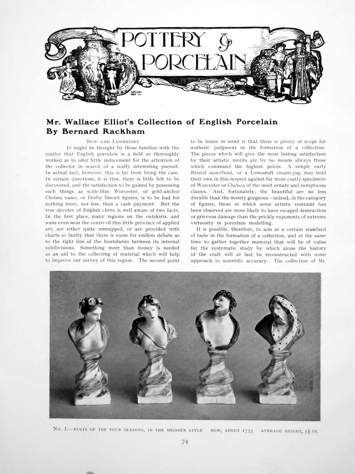 Antique Print Mr Wallace Elliot'S Collection English PorcelainPages 1927