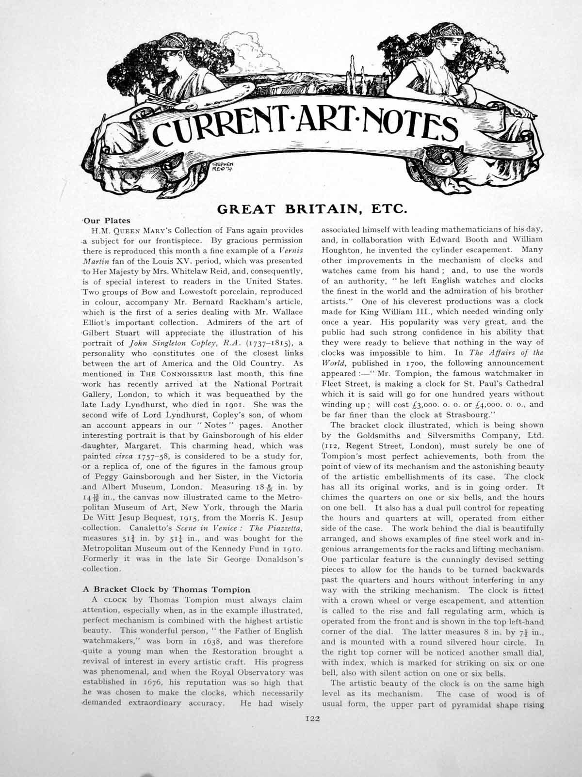 Antique Print Art Notes Bracket Clock Chinese Design WallpaperPages 1927