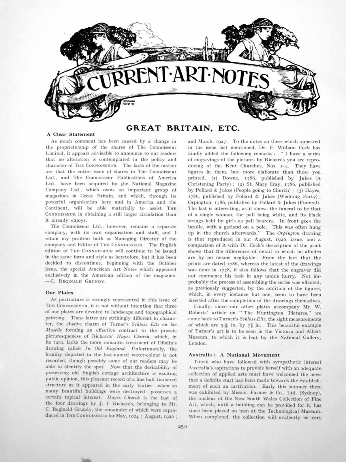 Antique Old Print Art Notes Paris Brussels Italy Silver TrowelPages 1927