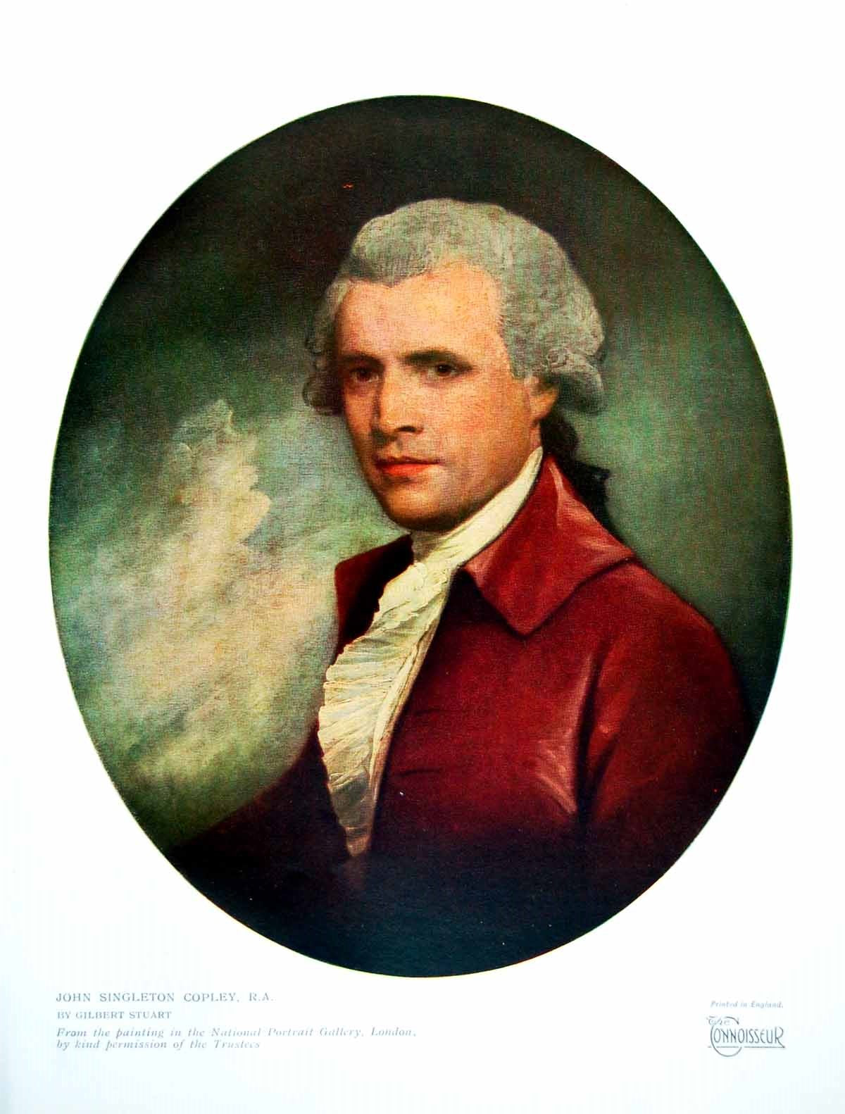 Antique Old Print John Singleton Copley Ra By Gilbert Stuart Portrait 1927 20th