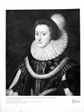 Antique Old Print Elizabeth (Stuart) Electress Palatine Queen Bohemia 1927 20th