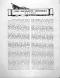 Antique Old Print Lord Rochdale'S Tapestries Despatch Proxy KingPages 1928