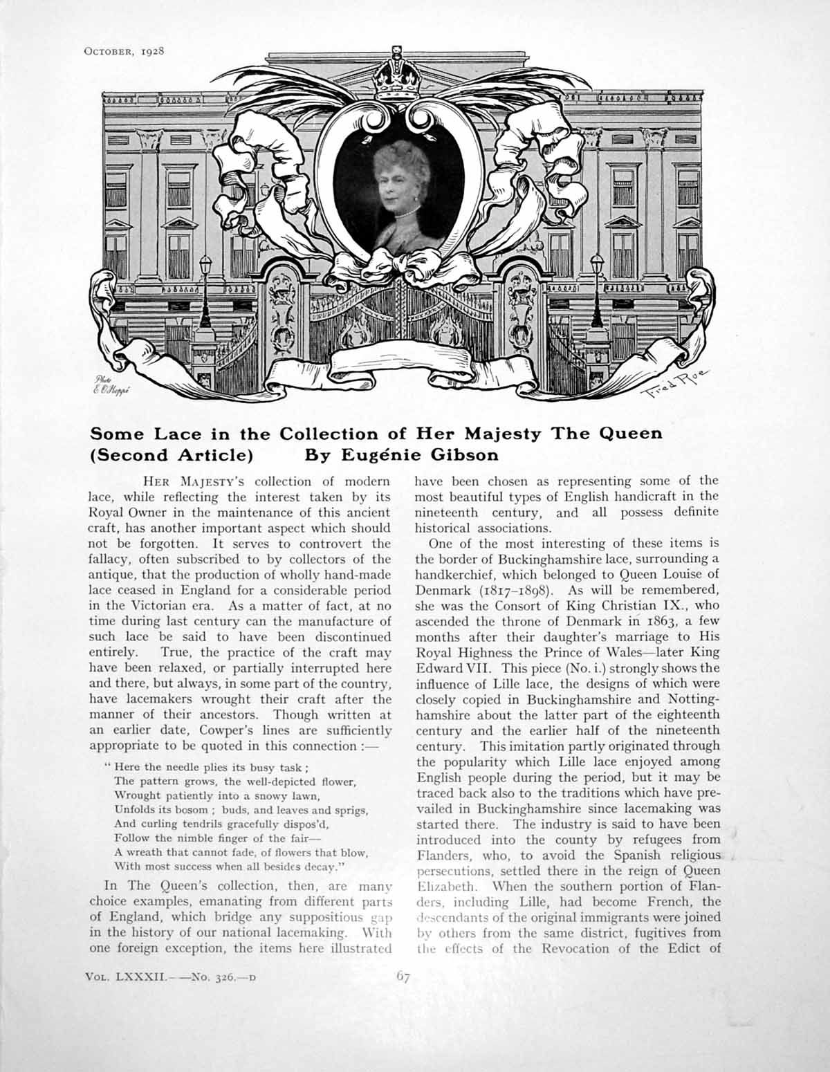 Antique Print Some Lace Collection Her Majesty The Queen Pt IiPages 1928