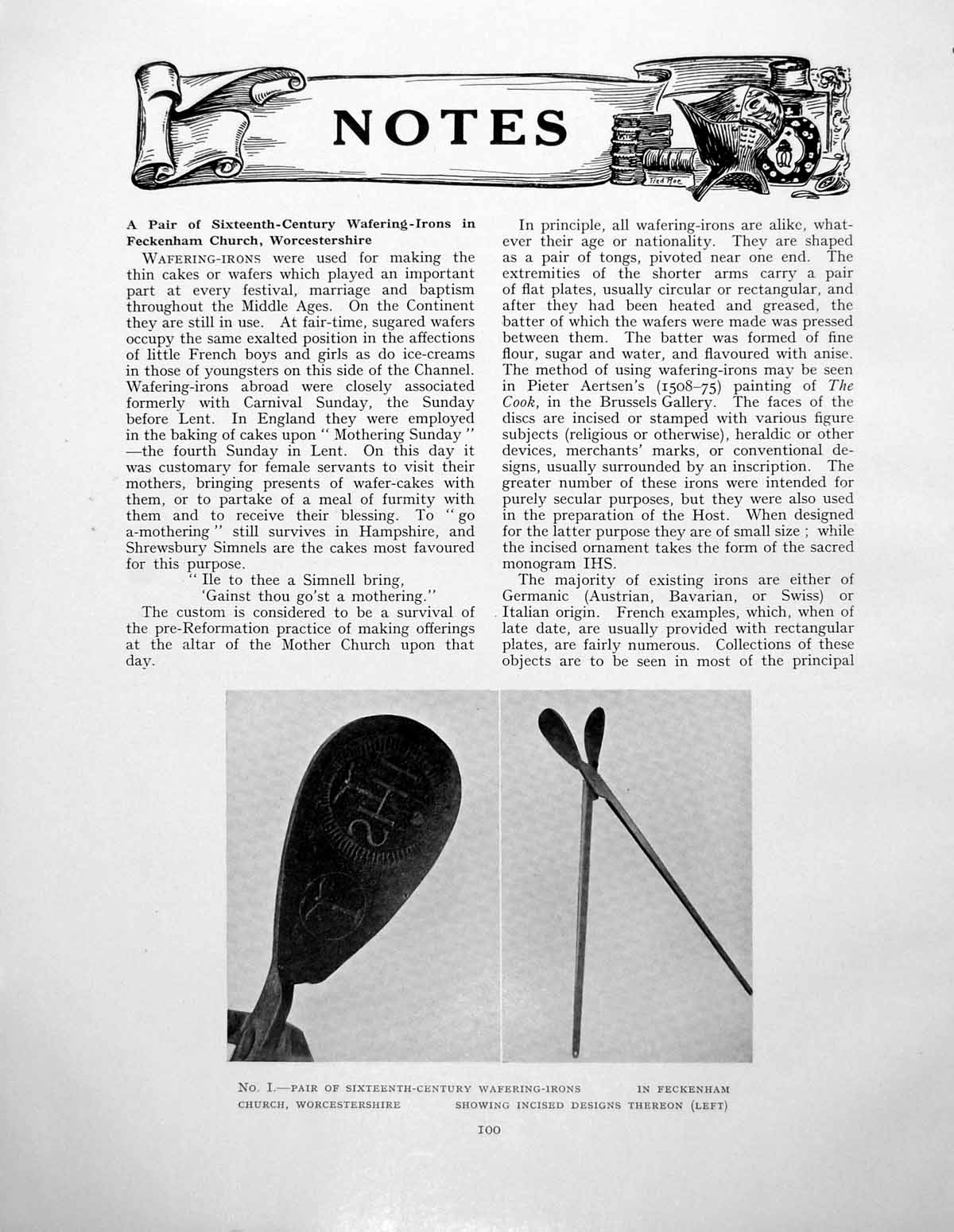 Old Notes 16Th C Wafering Irons Ming Carved Bowl LaquerPages 1928