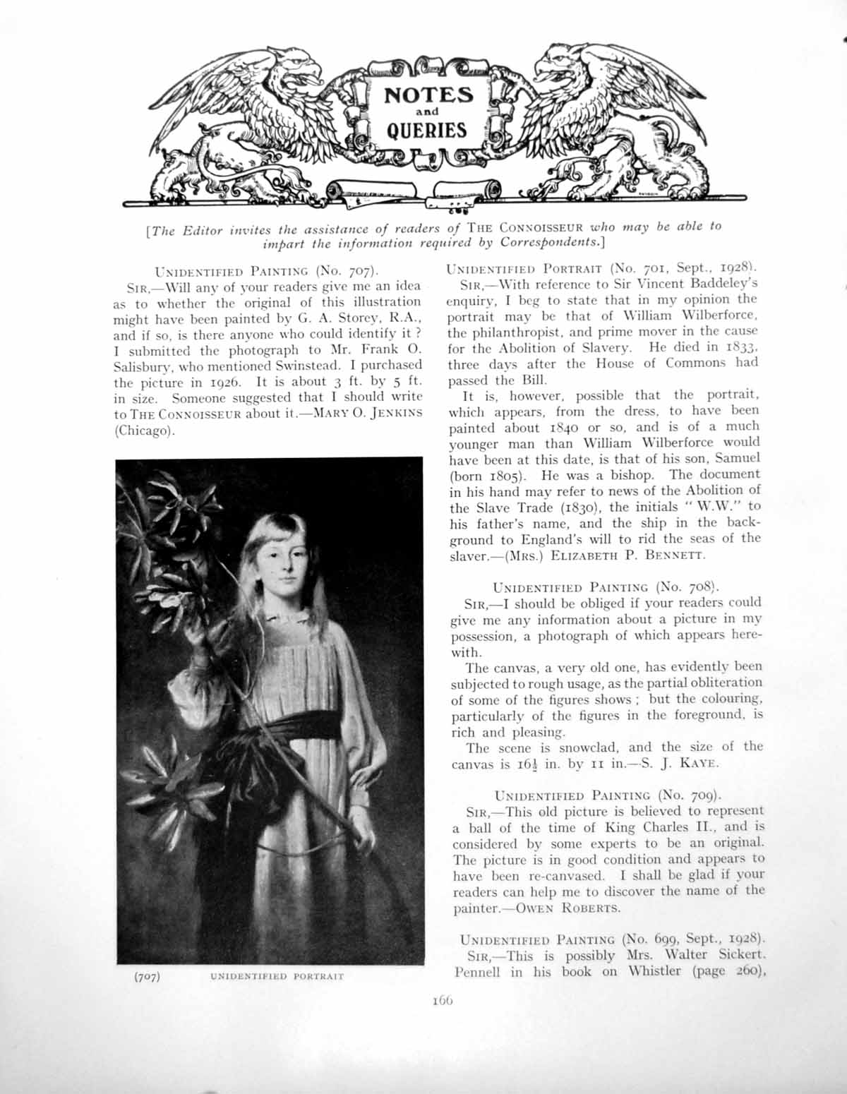 Old Notes Unidentified Portraits Paintings Godsfield PyxPages 1928