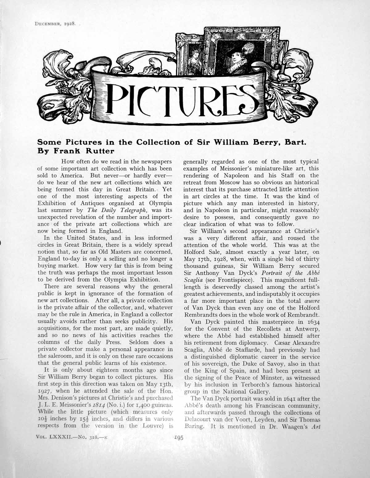 Old Some Pictures Collection Sir William Berry ConstablePages 1928