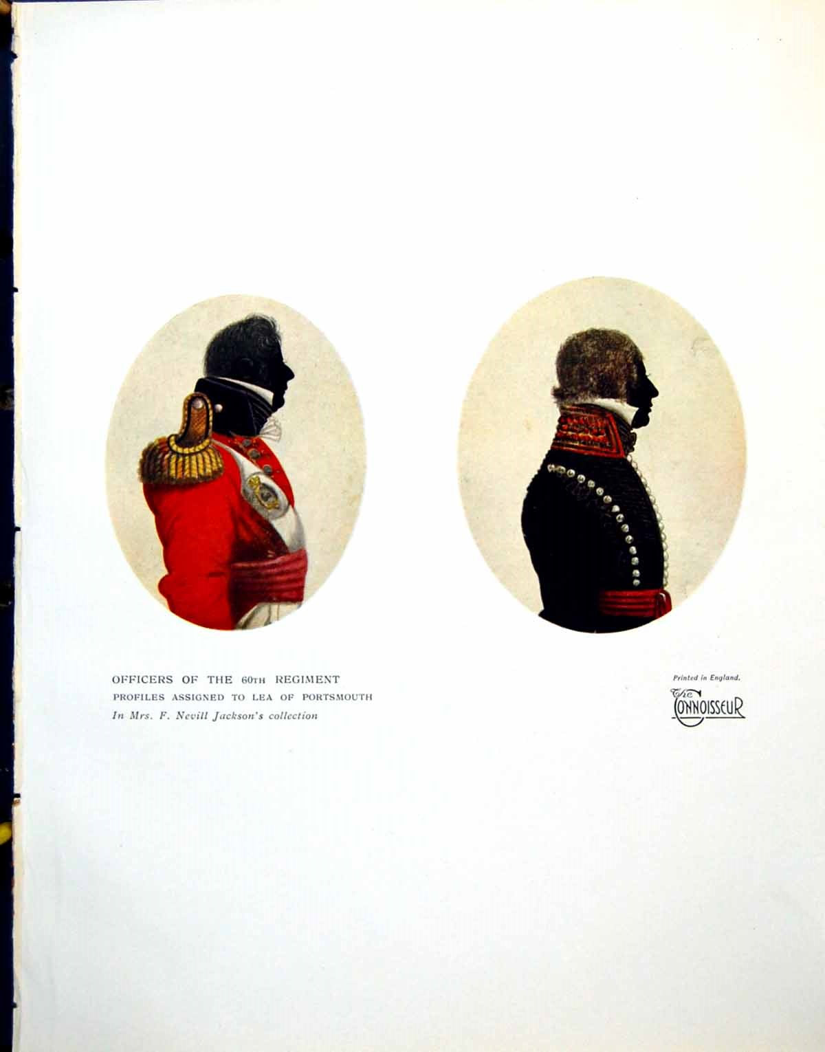 Antique Old Print Officers The 60Th Regiment Profiles Assigned To Lea 1928