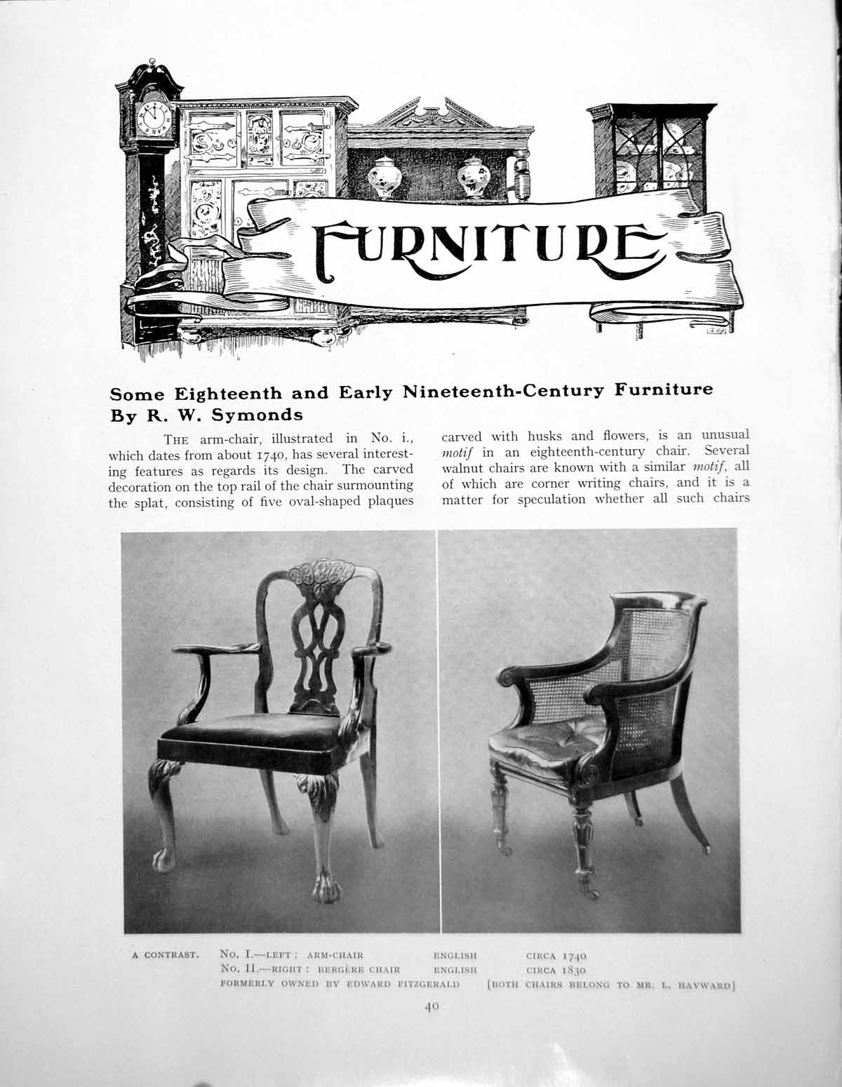 Antique Print Some Eighteenth And Nineteenth Century FurniturePages 1929