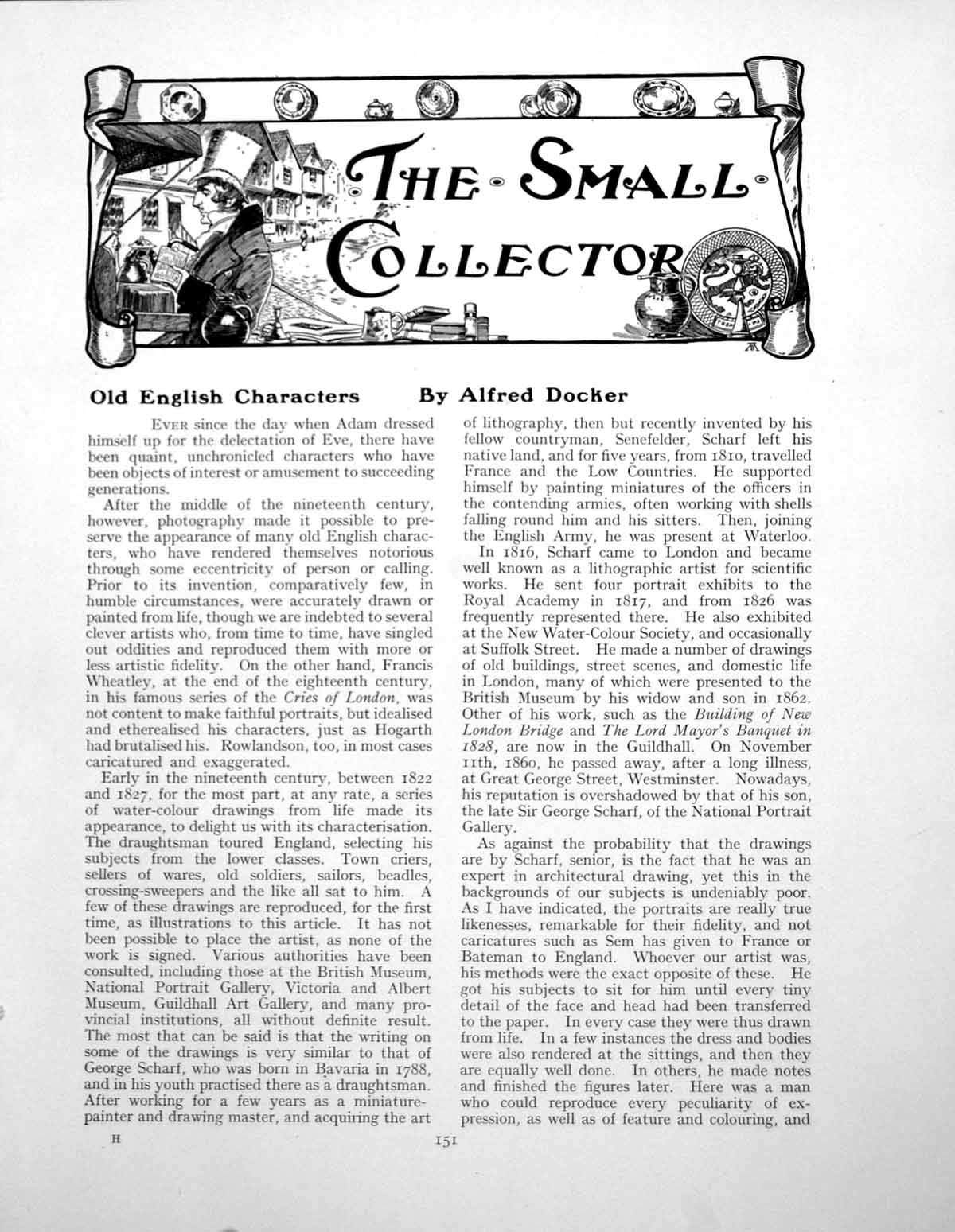 Original Old Vintage Print The Small Collector English CharactersPages 1929