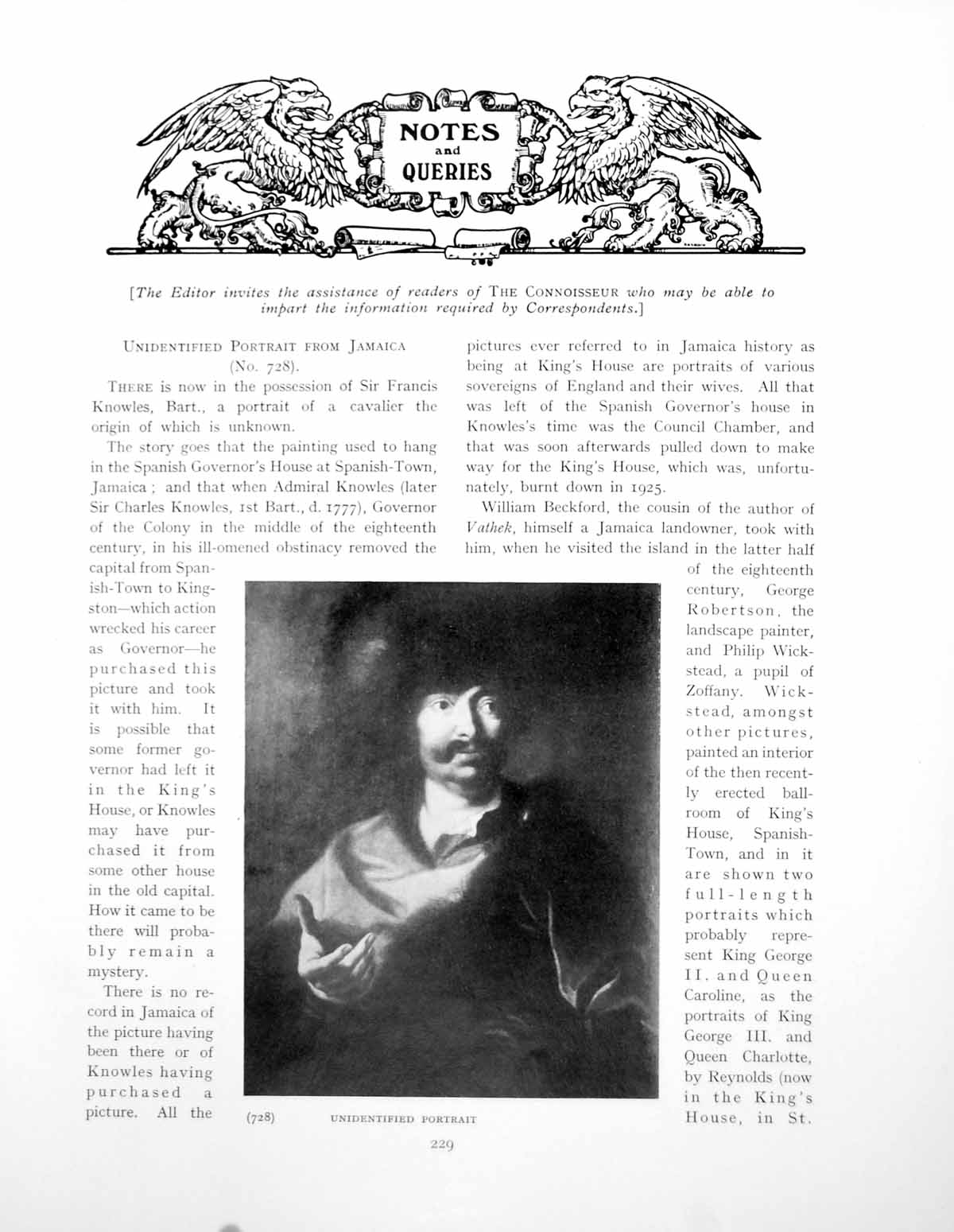 Old Queries Unidentified Portrait From Jamaica Still-LifePages 1929