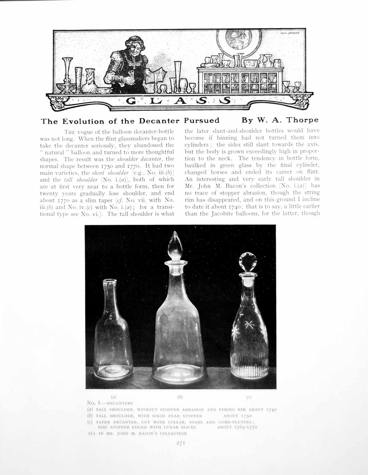 Antique Old Print Evolution The Decanter Pursued Tall ShoulderPages 1929