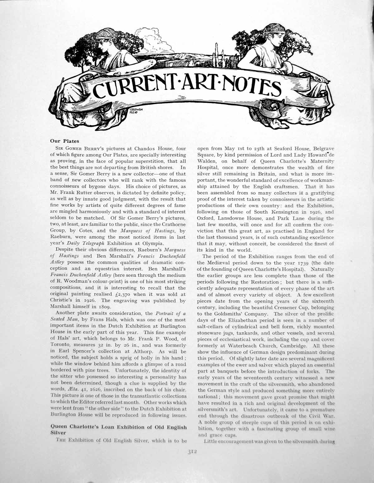 Old Print Art Notes Steeple Cup Cover Pair Fire Dogs CaudlePages 1929