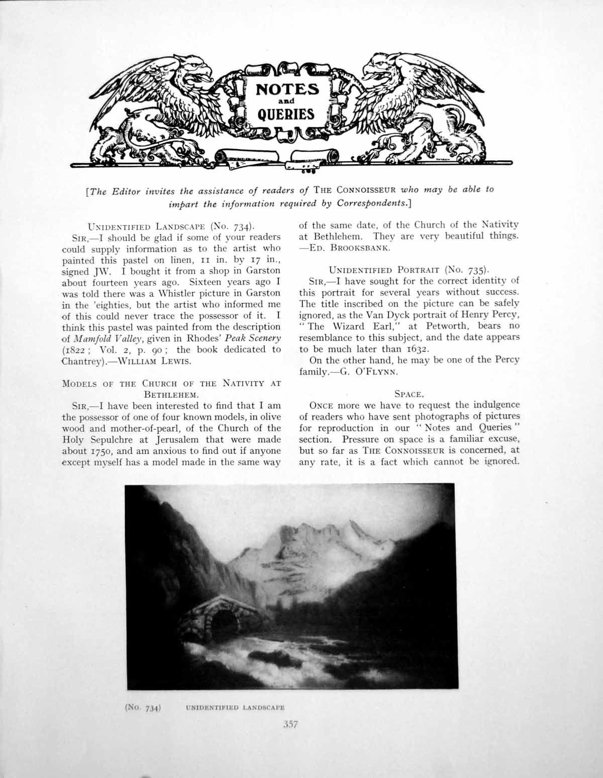 Antique Old Print Queries Unidentified Landscape Portrait A ManPage 1929