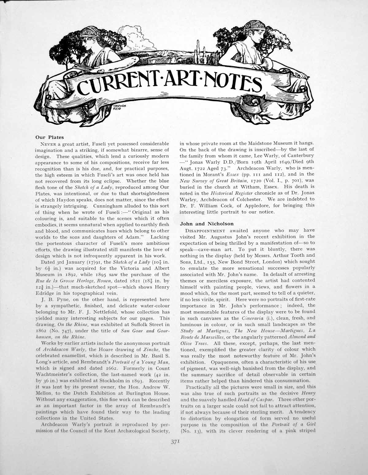 Antique Print Art Notes Dover Harbour Wilson Steer Wrotham JugPages 1929