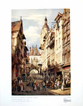 Original Old Vintage Print Rue De La Grosse Horloge Rouen Henry Edridge 1929