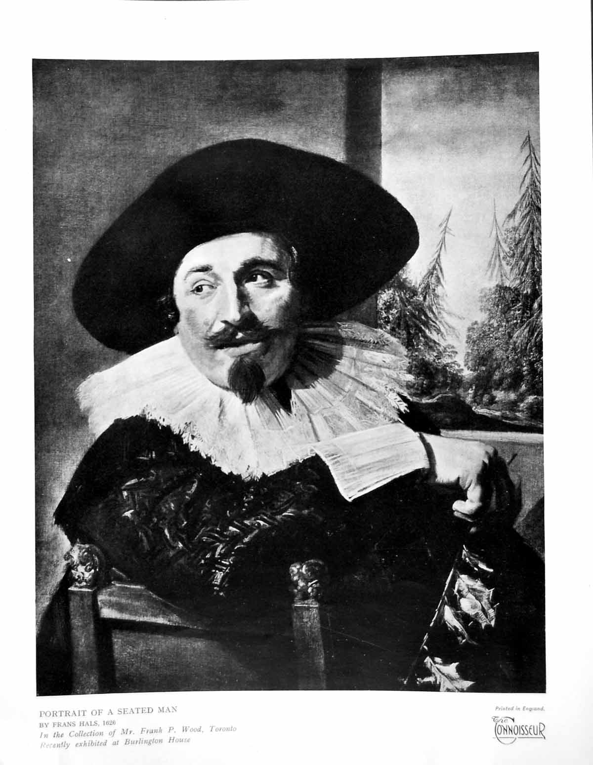 Antique Old Print Portrait A Seated Man By Frans Hals 1626 Coll Fp Wood 1929