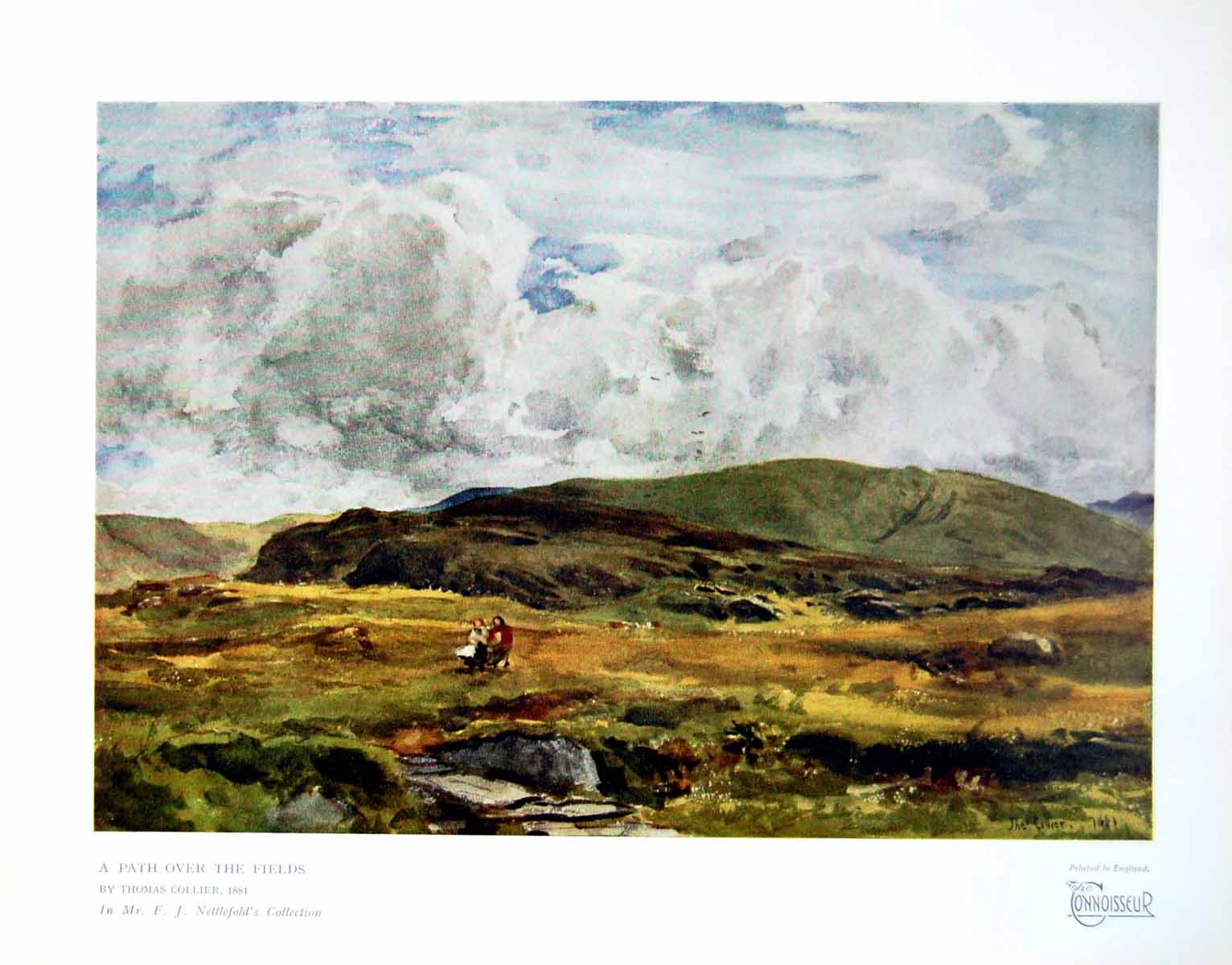 Antique Print A Path Over The Fields By Thomas Collier 1881 Fj Nettlef1929 19th