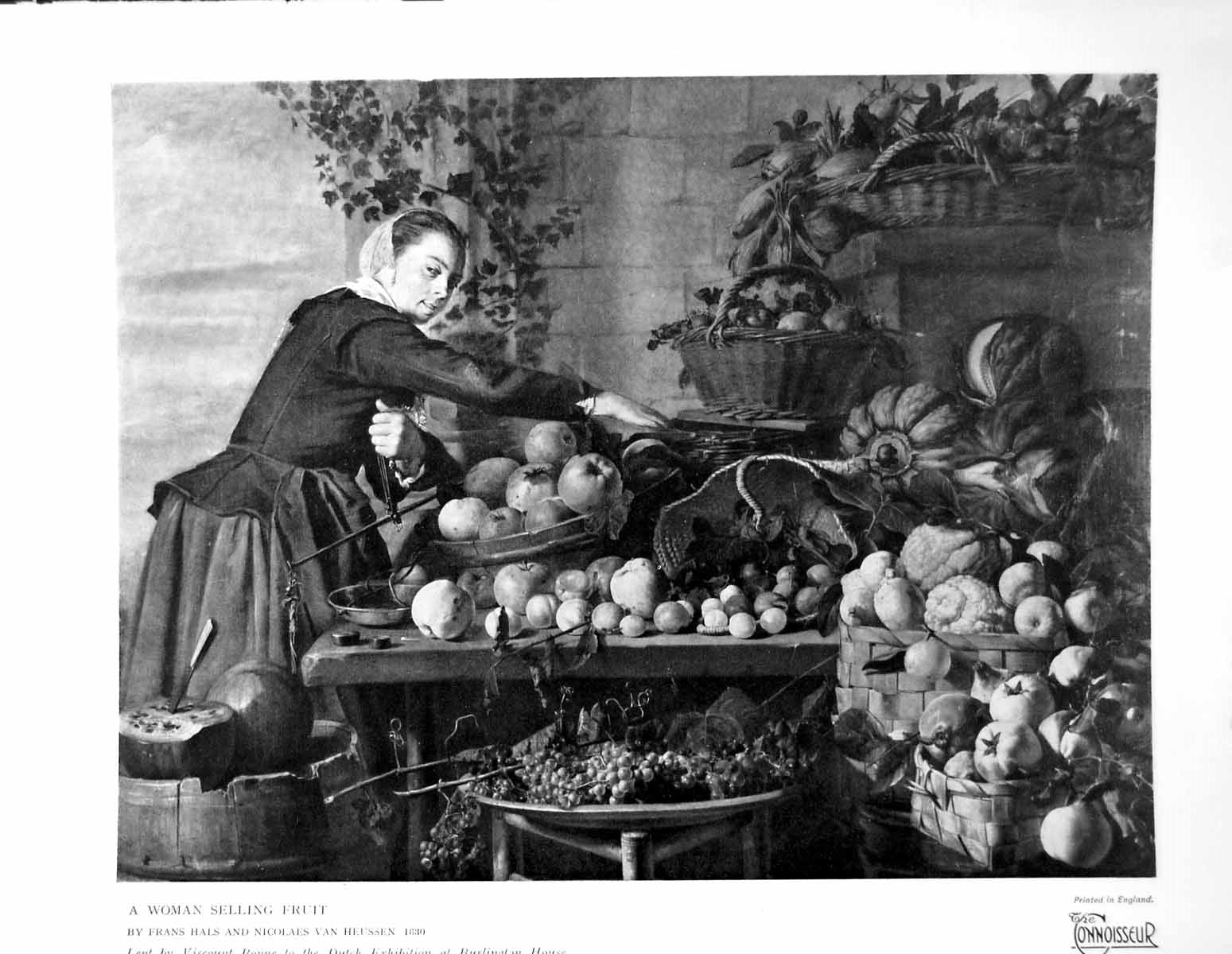 Old Print A Woman Selling Fruit Frans Hals And Nicolaes Van Heussen 1929 20th