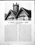 Old Vintage Print West Country House Hereford Gables InteriorPages 1930